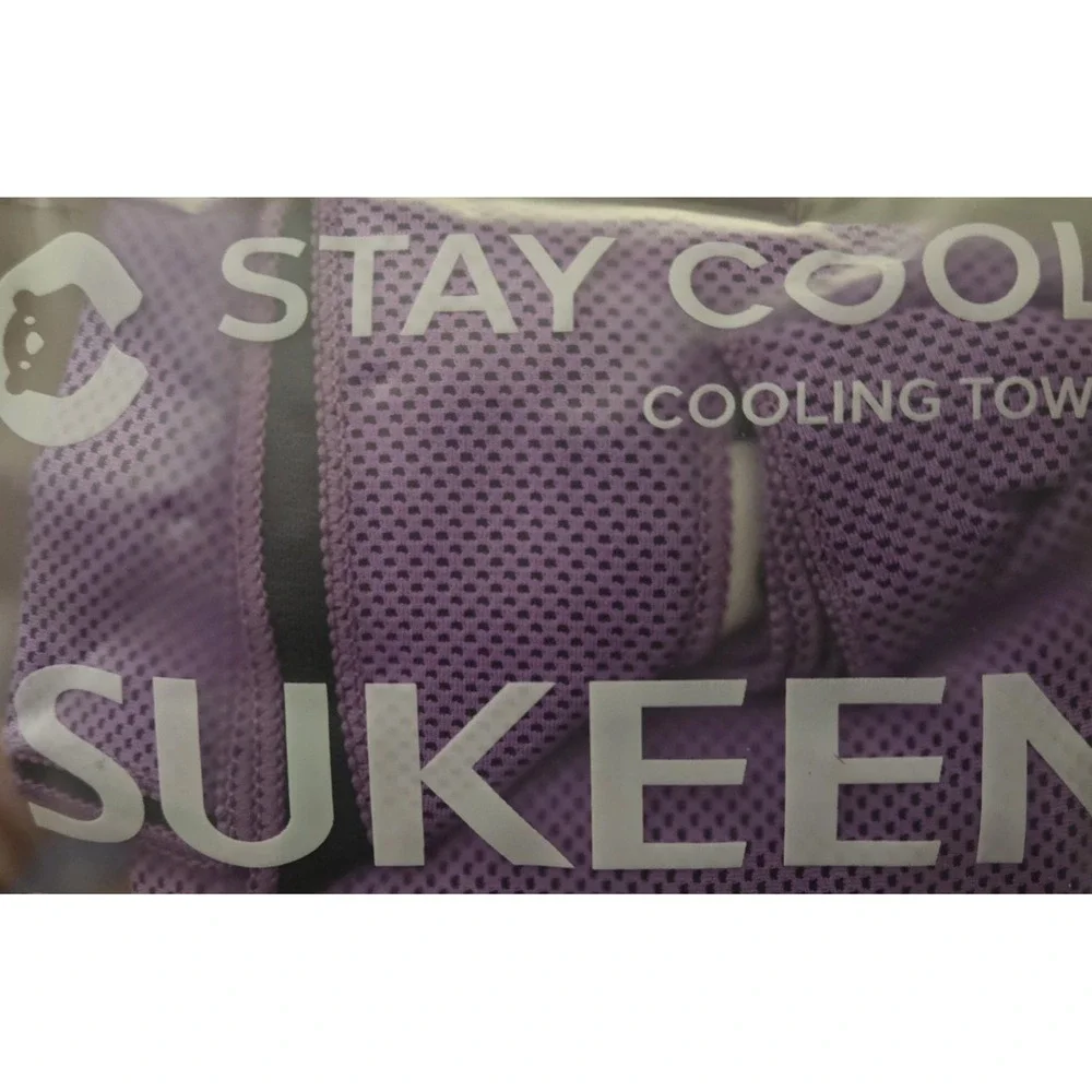 Sukeen CoolinTowel Purple 40x12 Cold SportTowel Gym Workout Heat Relief w/ Pouch